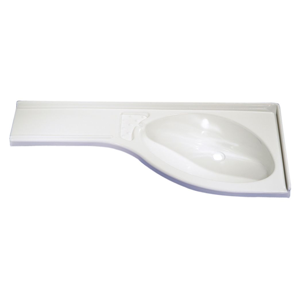 Eckwaschbecken mit Ablage