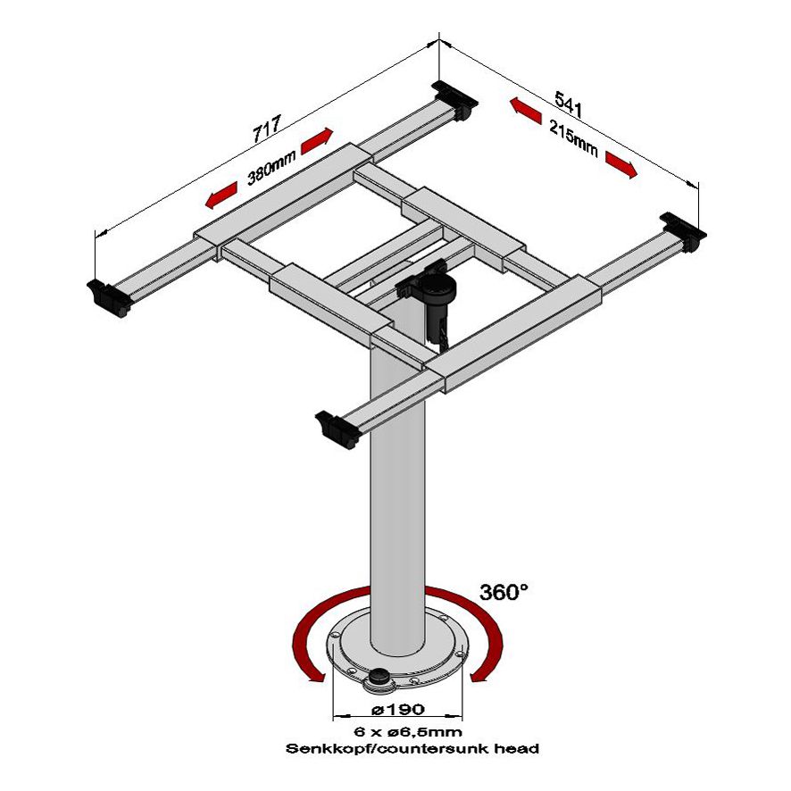 Tischgestell mit Verdrehung und Verschiebung – Bild 3