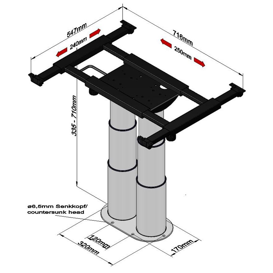 Zweisäulen Liftgestell mit Verschiebung – Bild 4