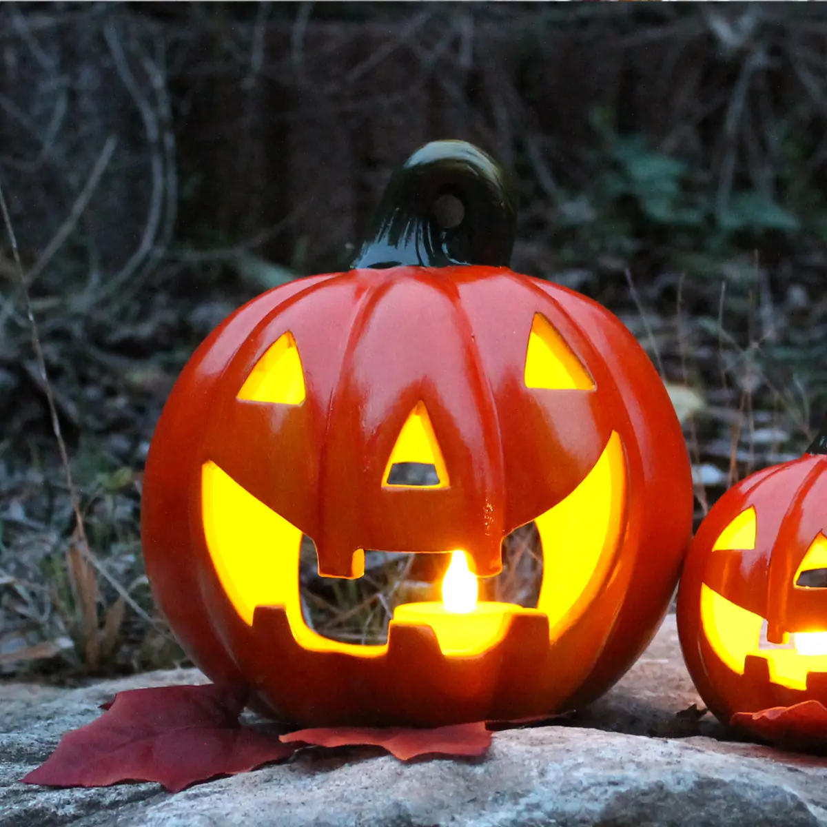 Halloween Kürbis aus Ton mit lächelndem Gesicht 14×17 cm – Bild 6