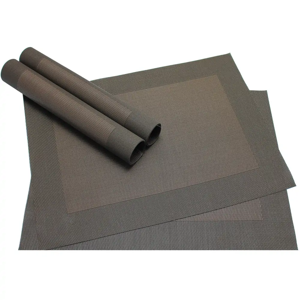 Tischset Platzset BORDA Platzmatte braun dunkelbraun 4er Set gewebt Kunstst. 46×33 cm