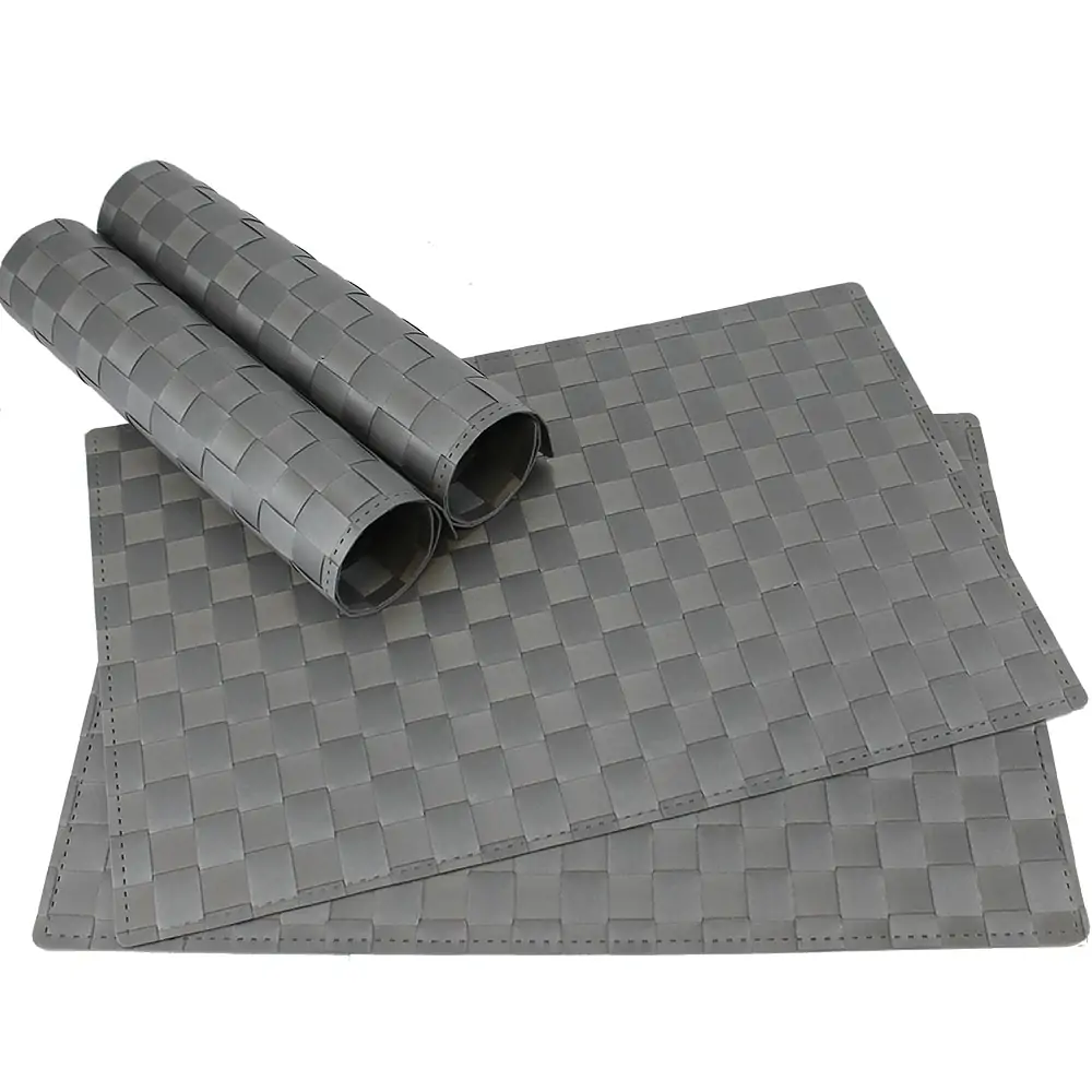 Tischsets Platzsets MODERN 4er Set geflochten Kunststoff bunt / Farbe wählbar – Bild 2