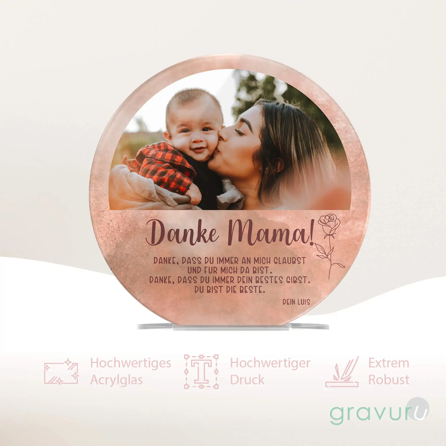 Muttertags Fotogeschenk zum hinstellen mit eigenem Foto – Bild 3