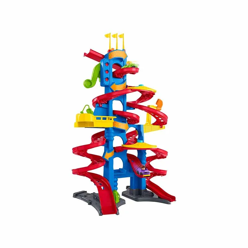 Fisher-Price FXK59 – Little People Hochhausrennbahn und Parkhaus für Kinder