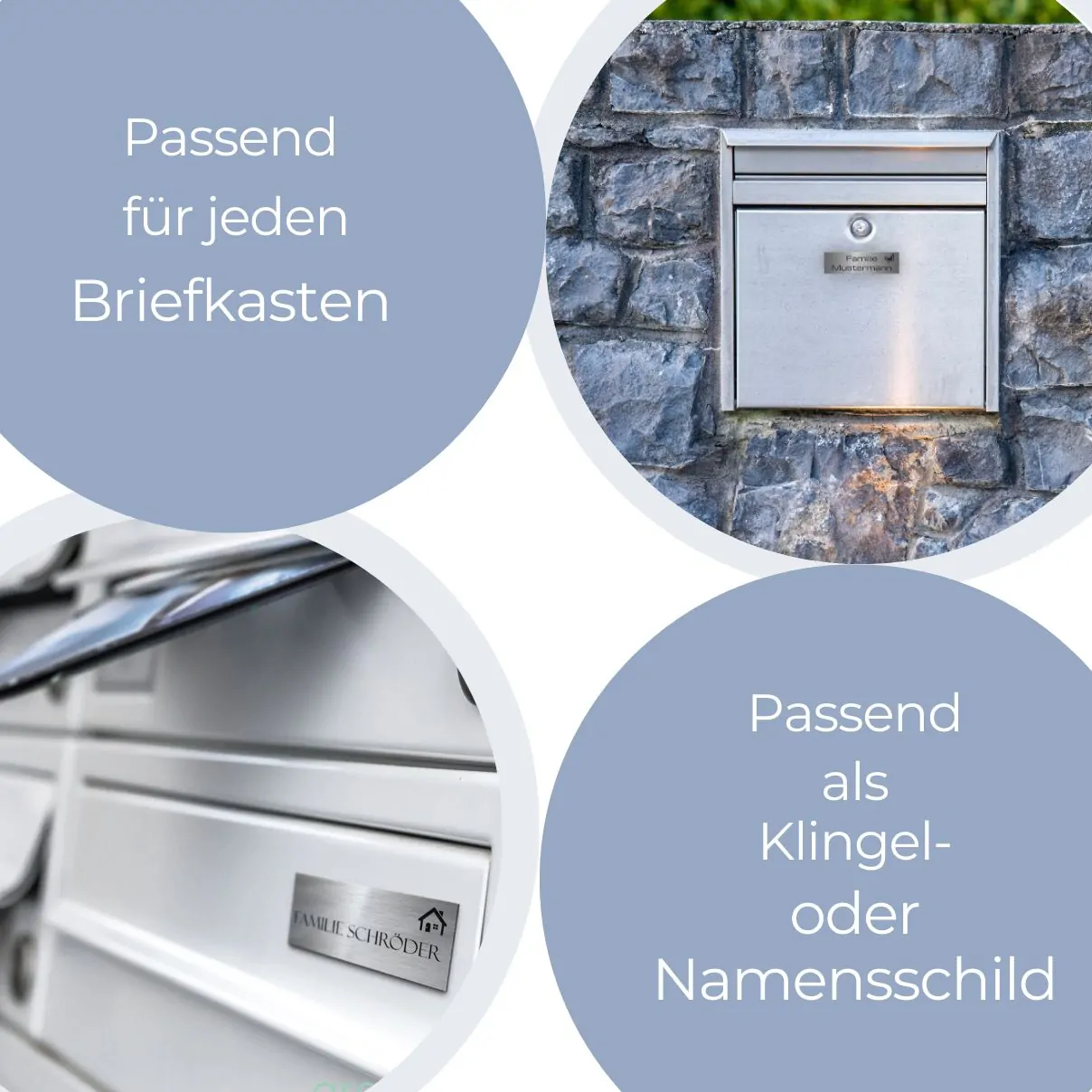 Wetterfestes Namensschild aus Edelstahl mit Gravur 23×12 cm – Bild 6