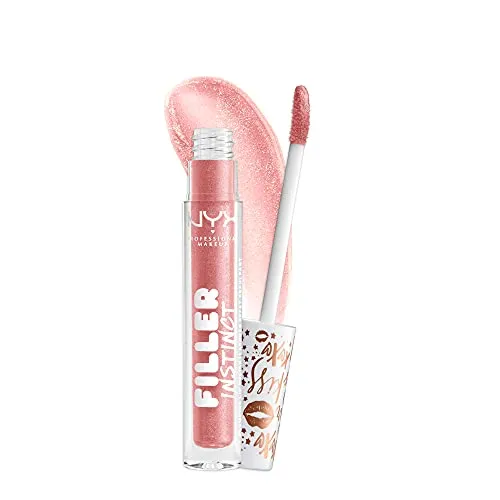 NYX Professional Makeup Lipgloss, Filler Instinct Plumping Polish, Glitzernder Lippenstift, Vegane Formel, Feuchtigkeitsspendend und pflegend, 2,5 ml