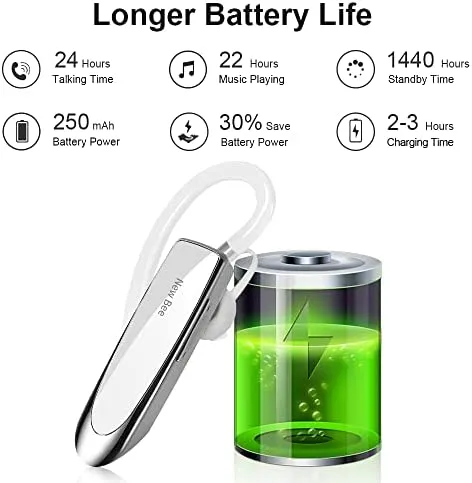 New Bee Bluetooth Headset Wireless Freisprech Telefon Bluetooth-Headset mit Mikrofon für iPhone Samsung Huawei mit 60 Tage Standby – Bild 3