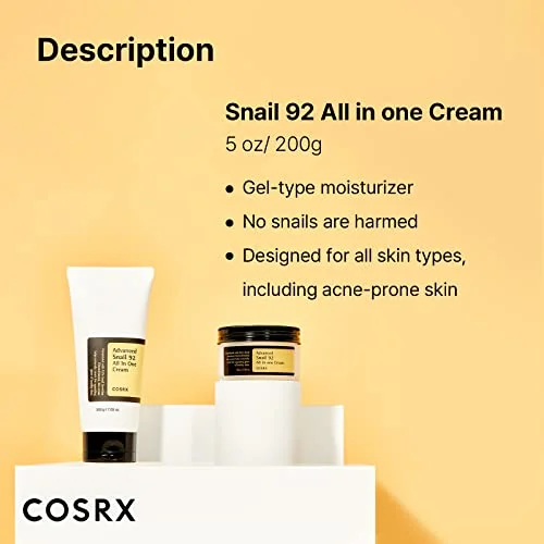 COSRX Advanced Snail 92% All-in-One Cream 200g – Feuchtigkeit & Hyaluron für empfindliche Haut, Anti-Rötungen – Bild 5