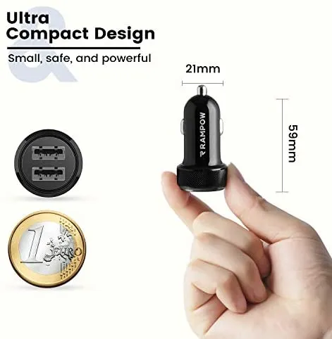 RAMPOW, Kfz Ladegerät, 24 W 12-24V / 4,8A 2-Port USB – Bild 5