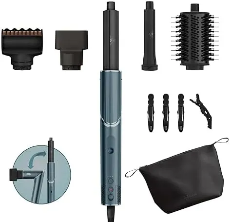 Shark FlexStyle Haarstyler & trockner Geschenk Set, Lockenaufsätze, Finishing Aufsatz, Ovalbürste, Konzentrator, Haarklammer, Aufbewahrungstasche, ohne Hitzeschäden