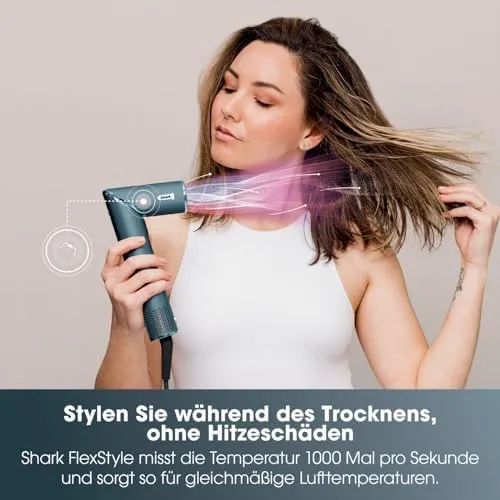 Shark FlexStyle Haarstyler & trockner Geschenk Set, Lockenaufsätze, Finishing Aufsatz, Ovalbürste, Konzentrator, Haarklammer, Aufbewahrungstasche, ohne Hitzeschäden – Bild 3