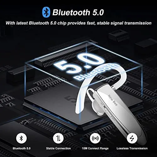 New Bee Bluetooth Headset Wireless Freisprech Telefon Bluetooth-Headset mit Mikrofon für iPhone Samsung Huawei mit 60 Tage Standby – Bild 7