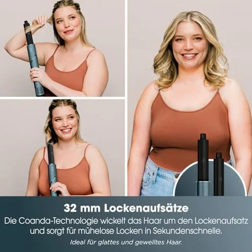 Shark FlexStyle Haarstyler & trockner Geschenk Set, Lockenaufsätze, Finishing Aufsatz, Ovalbürste, Konzentrator, Haarklammer, Aufbewahrungstasche, ohne Hitzeschäden – Bild 5