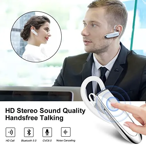 New Bee Bluetooth Headset Wireless Freisprech Telefon Bluetooth-Headset mit Mikrofon für iPhone Samsung Huawei mit 60 Tage Standby – Bild 2