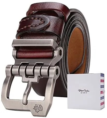 BISON DENIM Herren Ledergürtel – Retro & Business, mit Geschenkbox – Bild 3