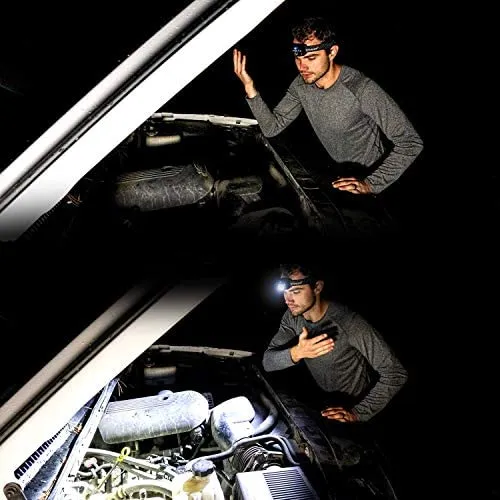 Everbeam H6 Pro LED Stirnlampe mit Bewegungssensor, 650 Lumen, 30 Stunden Laufzeit, 1200 mAh Akku, wiederaufladbar, wasserdicht, USB-Kopflampe, Taschenlampe, für Camping, Wandern, Angeln, Handwerker – Bild 4