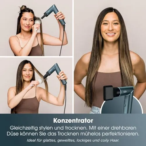 Shark FlexStyle Haarstyler & trockner Geschenk Set, Lockenaufsätze, Finishing Aufsatz, Ovalbürste, Konzentrator, Haarklammer, Aufbewahrungstasche, ohne Hitzeschäden – Bild 7