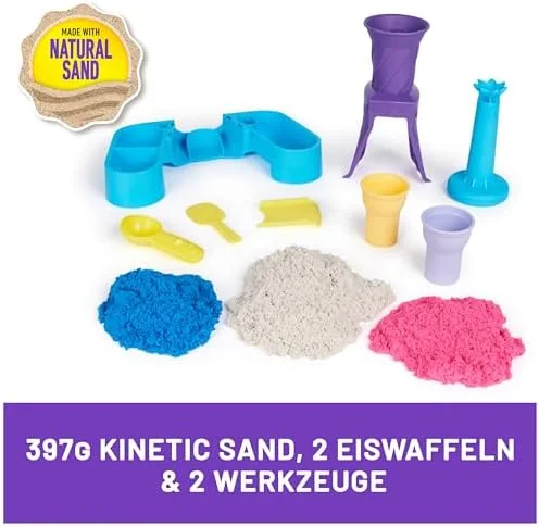 Kinetic Sand Softeis Station – Magischer Sand (396 g) & Zubehör für Kinder ab 3 Jahren – Bild 2
