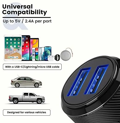 RAMPOW, Kfz Ladegerät, 24 W 12-24V / 4,8A 2-Port USB – Bild 4