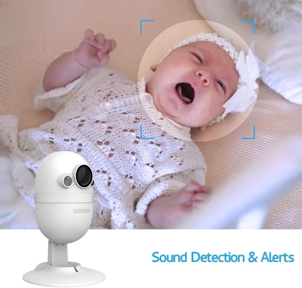 Video-Babyphone HD-WiFi-Kamera mit 2-Wege-Audio, Nachtsicht, Geräusch- und Bewegungserkennung – Bild 2