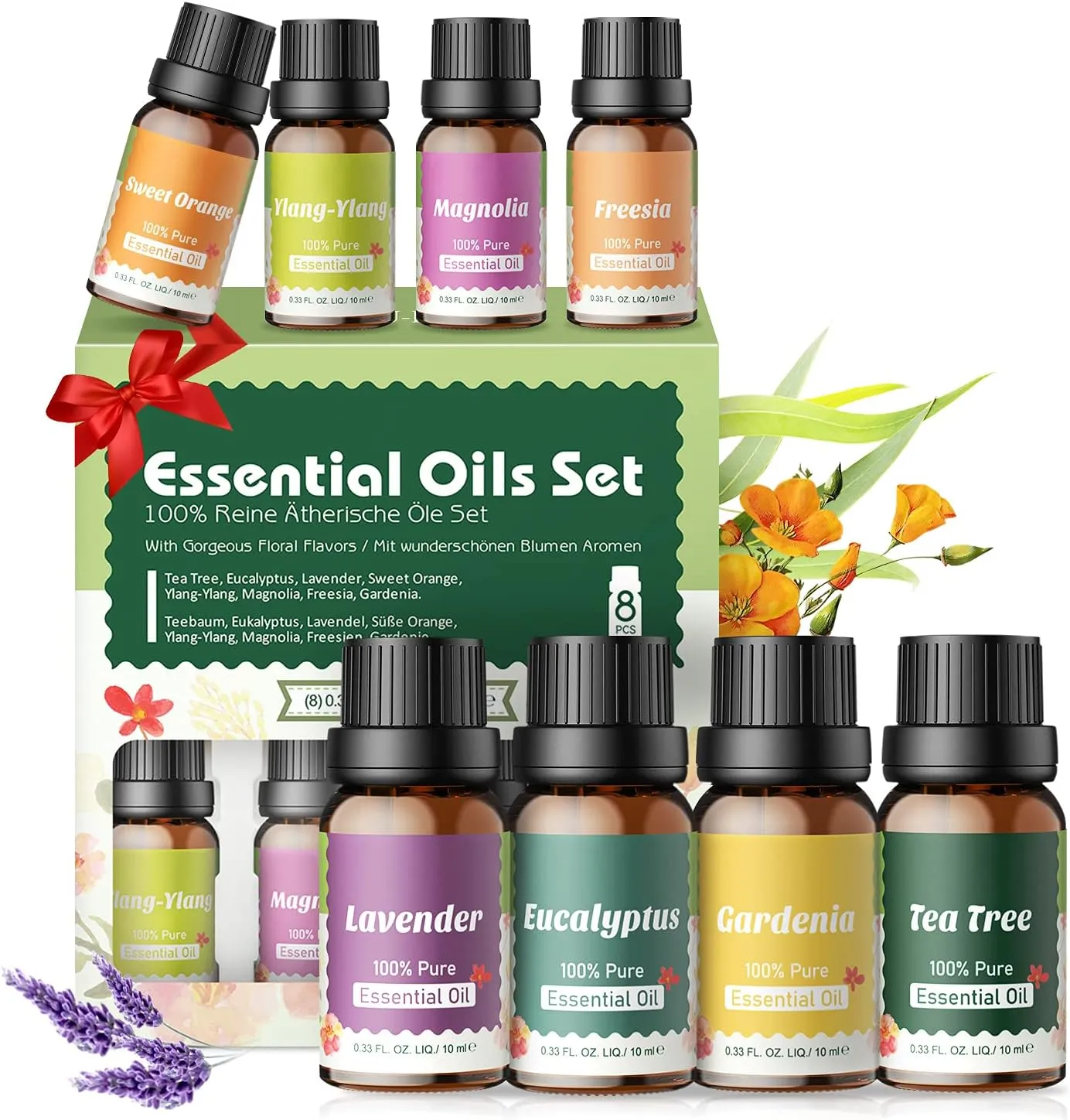 Ätherische Öle Set für Diffuser 12 x 10ml | 8 x 10ml – 100% Naturrein Aroma Diffuser Aromatherapie Öl Aromaöl Duftöle – Essential Oils