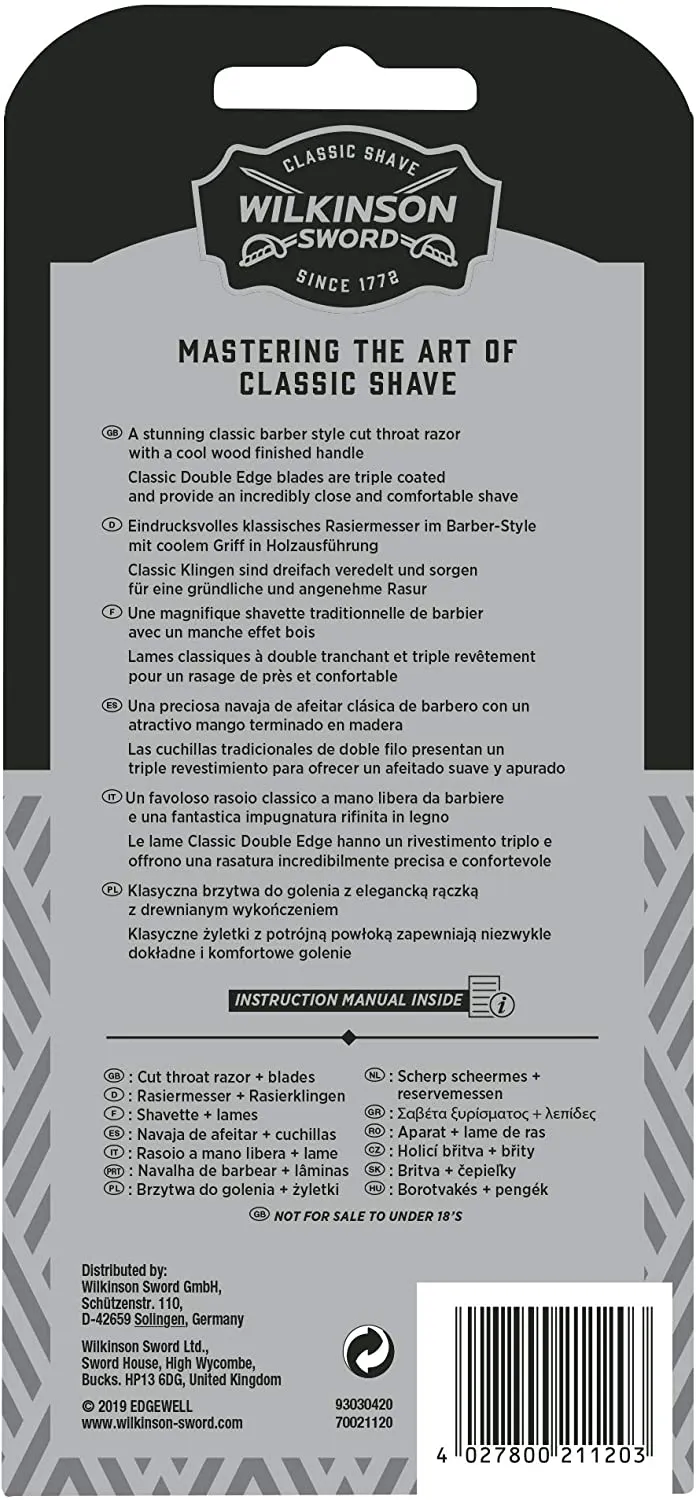 Wilkinson Sword Vintage Rasiermesser inkl. 5 Doppelklingen für die klassischste und präziseste Rasur – austauschbare Klingen – Bild 2