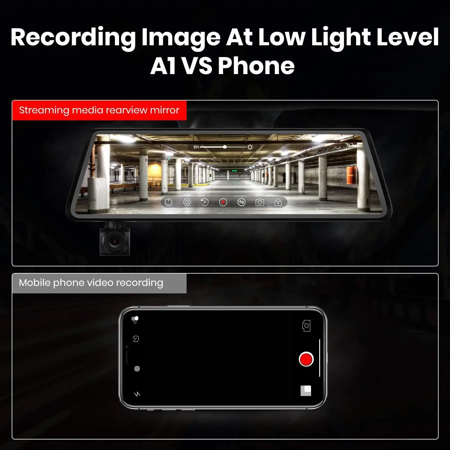 Dashcam Autokamera Rückfahrkamera,Dual DVR Dash Cam,9.88” – Bild 5