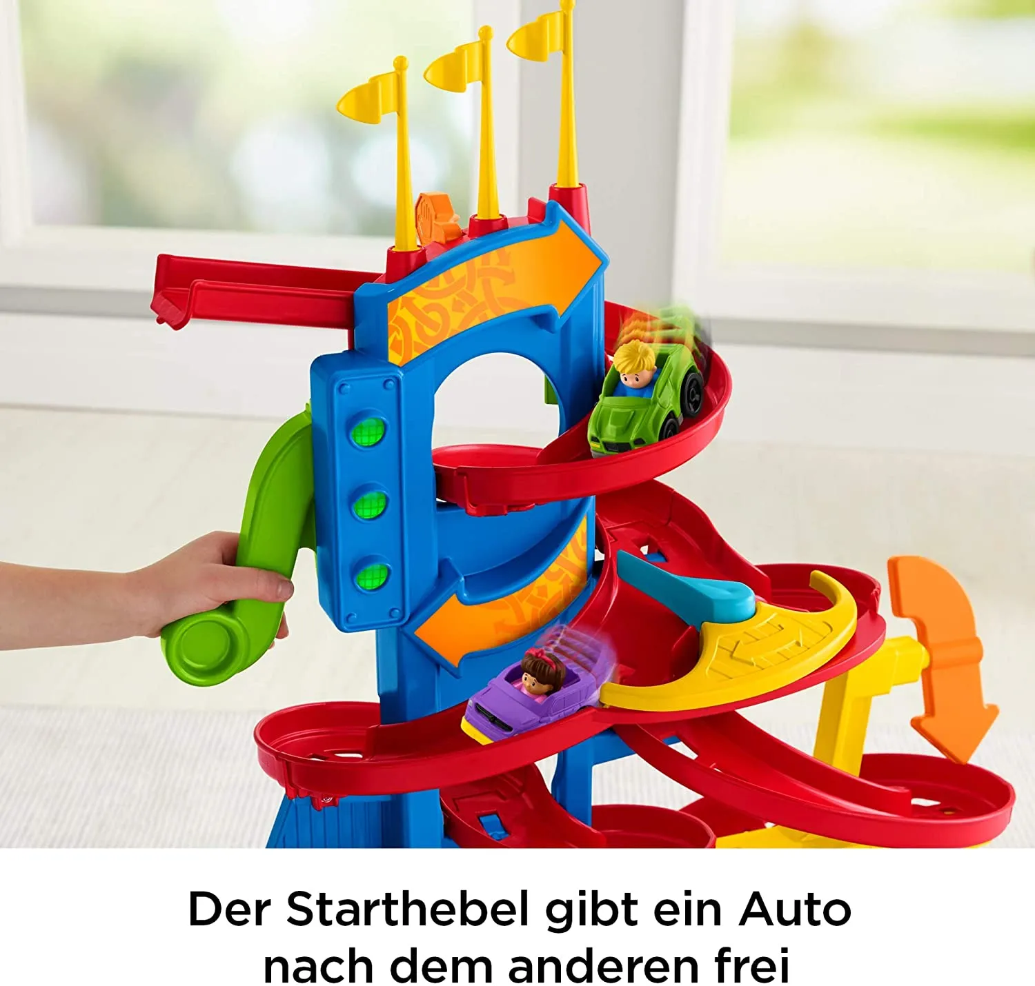 Fisher-Price FXK59 – Little People Hochhausrennbahn und Parkhaus für Kinder – Bild 4