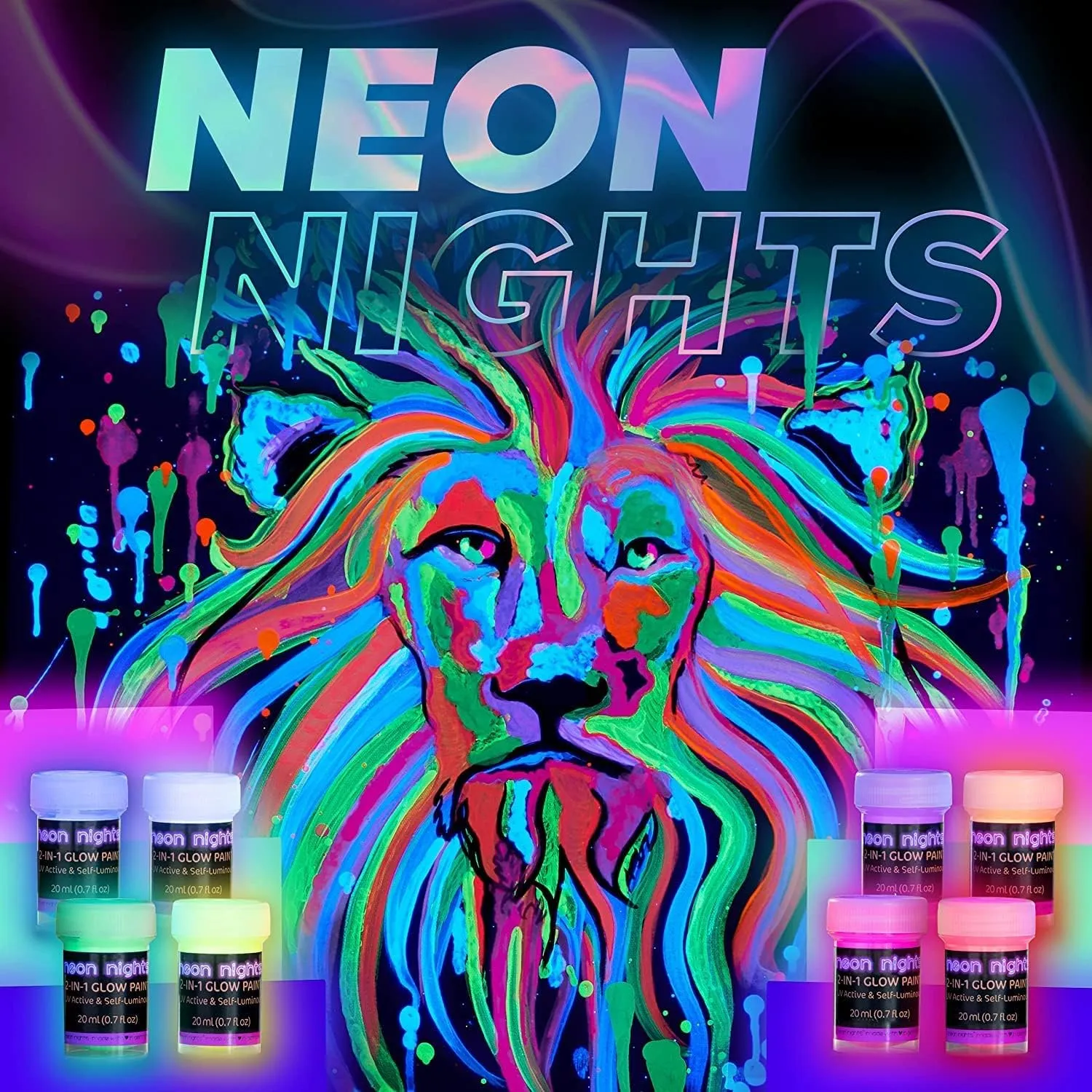 neon nights 2-IN-1 Nachleuchtende Glow Farben | Glow in The Dark Farbe – Bild 7