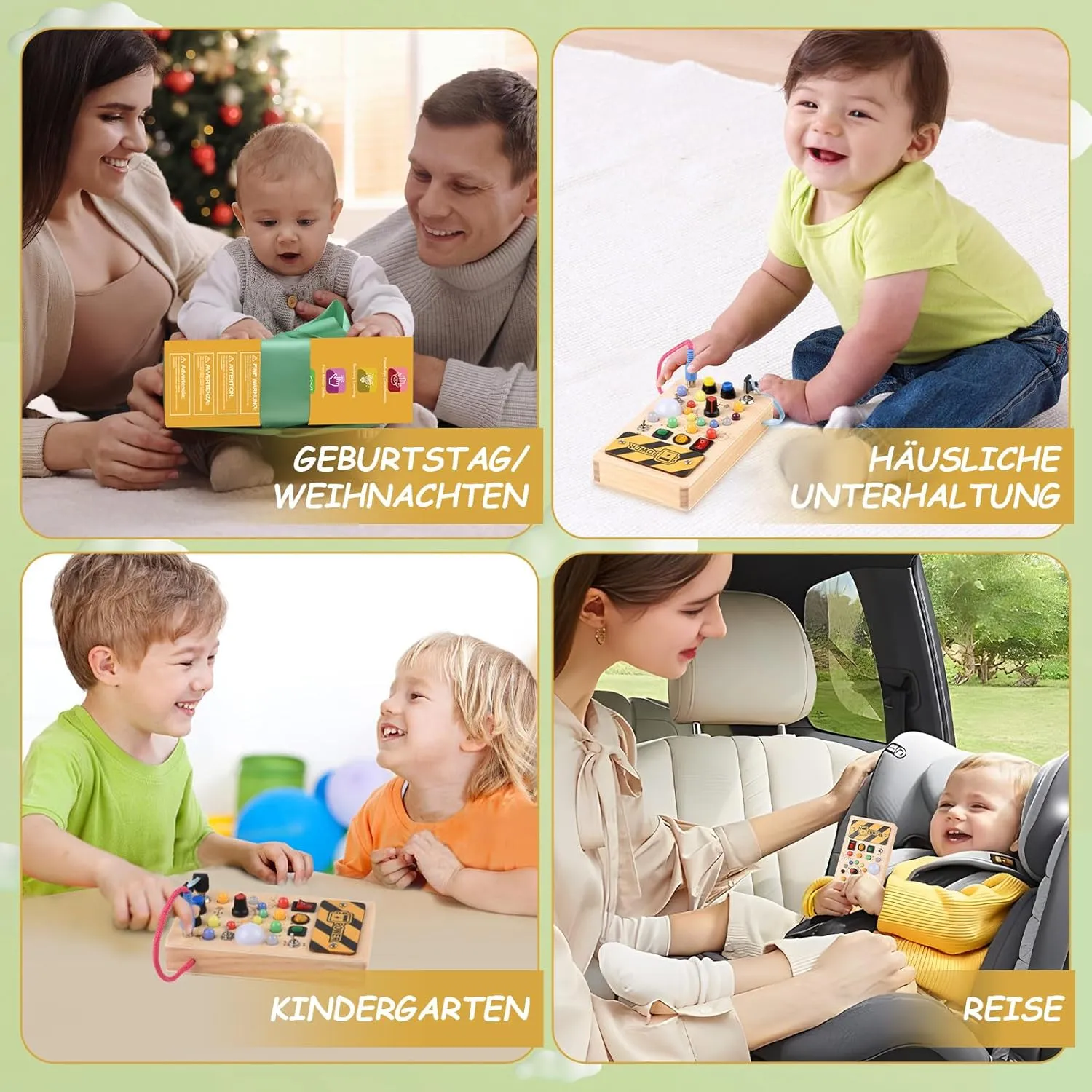 YIKANWEN Montessori Busy Board ab 1 Jahr – Holzspielzeug mit Musik & LED für Kleinkinder – Bild 7