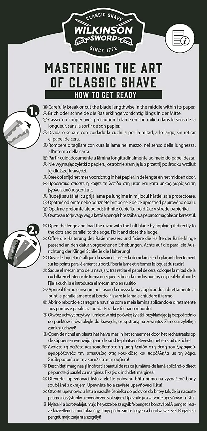 Wilkinson Sword Vintage Rasiermesser inkl. 5 Doppelklingen für die klassischste und präziseste Rasur – austauschbare Klingen – Bild 5