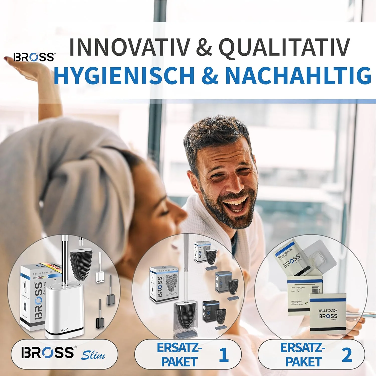 BROSS® Silikon-Klobürste – Antibakteriell & Wandmontage – Bild 3