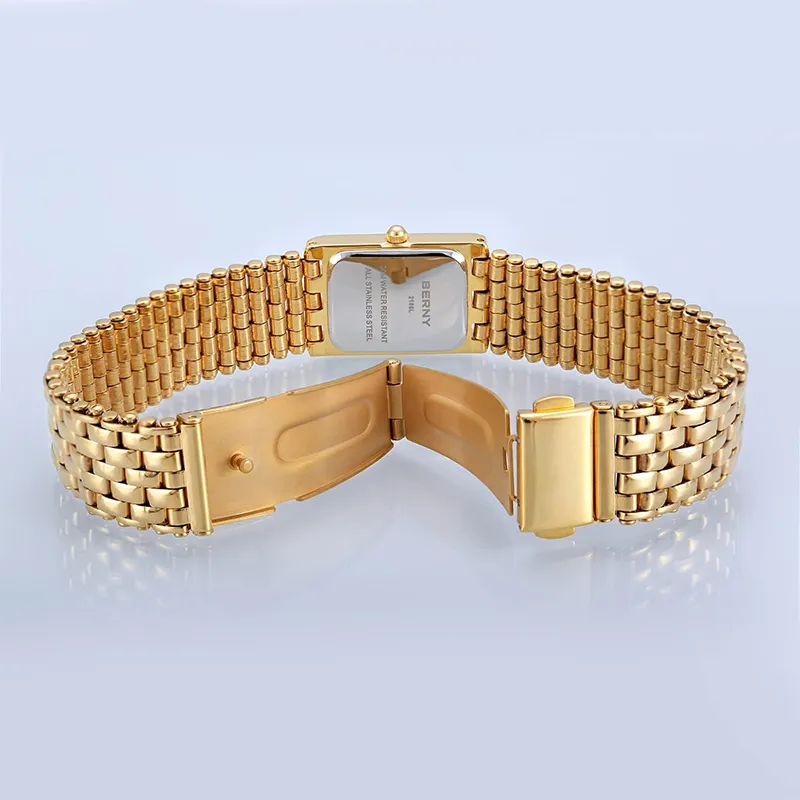 BERNY Gold Uhren für Frauen Aktualisierte Damen Quarz Armbanduhren Edelstahl Band Damen Kleine Gold Uhr Luxus Casual Mode Armband – Bild 3