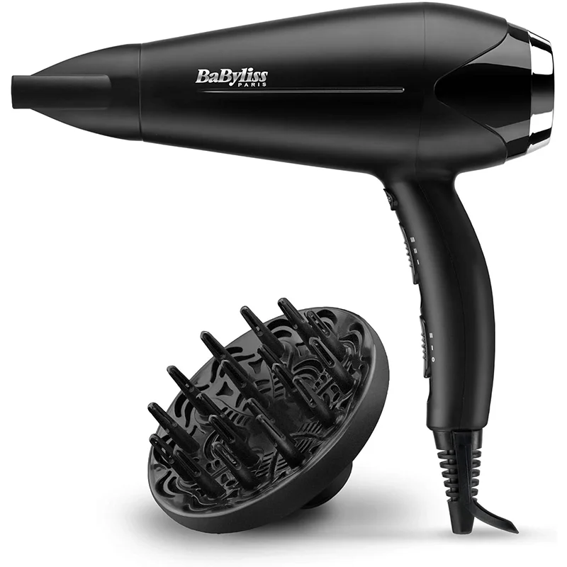 BaByliss Turbo Smooth 2200 Haartrockner – Schwarz/Silber, D572DE