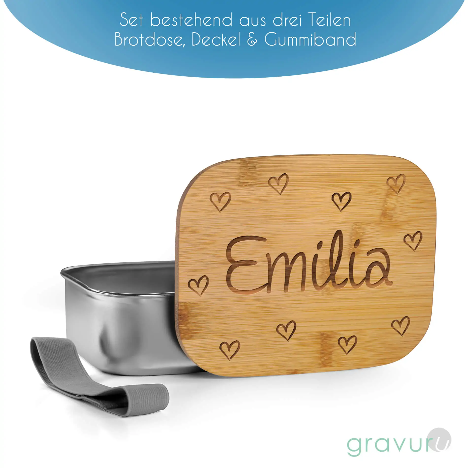 Snackbox für den Schulbeginn für Jungs mit Ritter Muster und personalisiertem Gravurtext – Bild 7