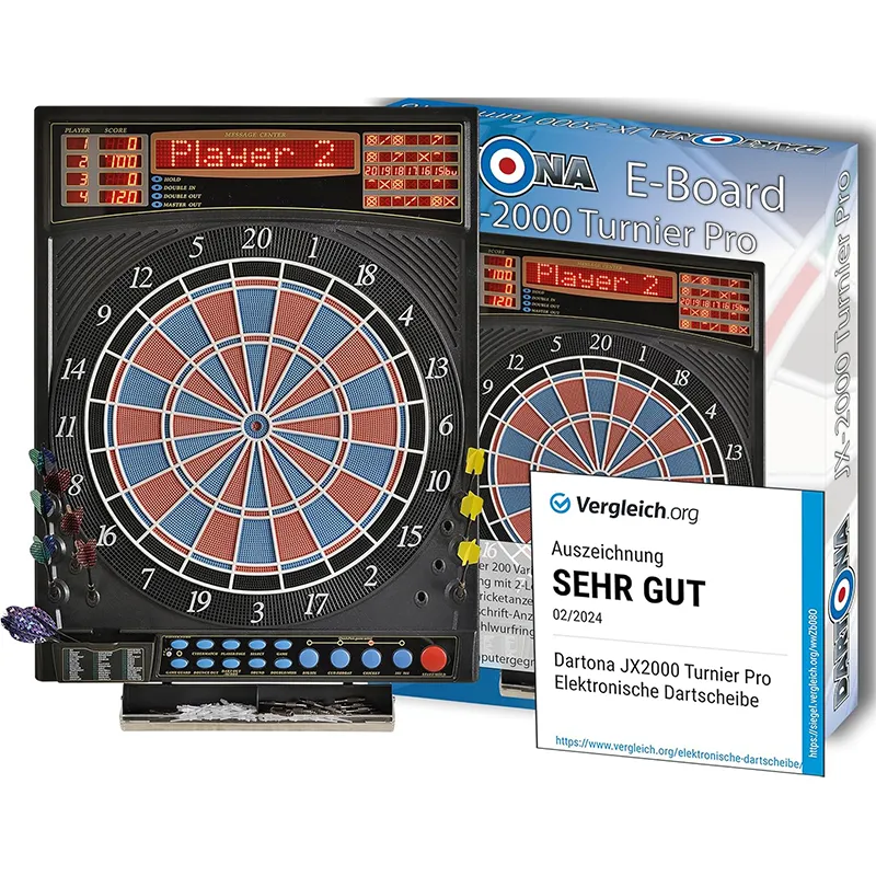 Elektronische Dartscheibe Dartona JX2000 Turnier Pro – 41 Spiele, 200+ Varianten