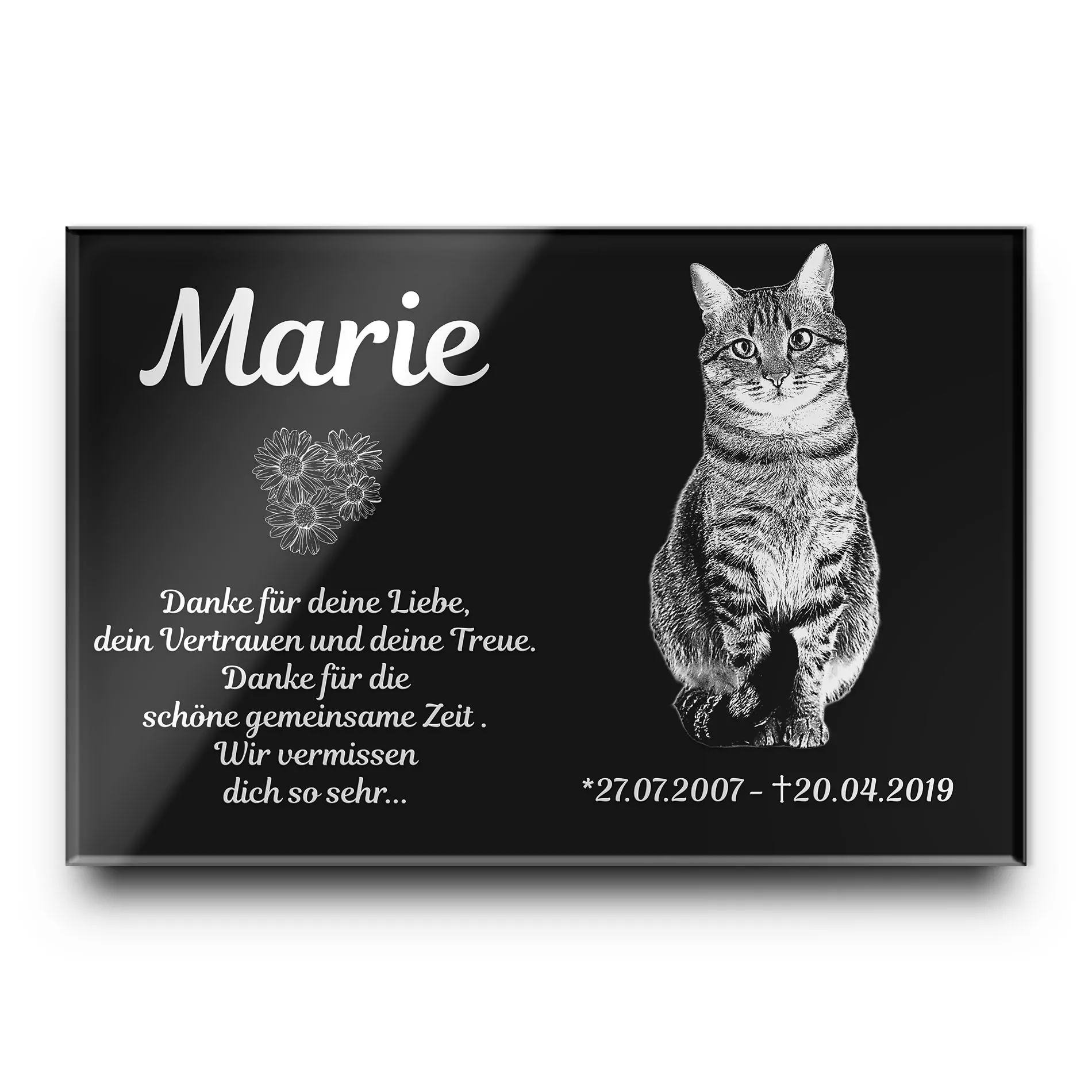 Gedenktafel | Grabschmuck für Tiere mit Foto-Gravur 30×20 cm