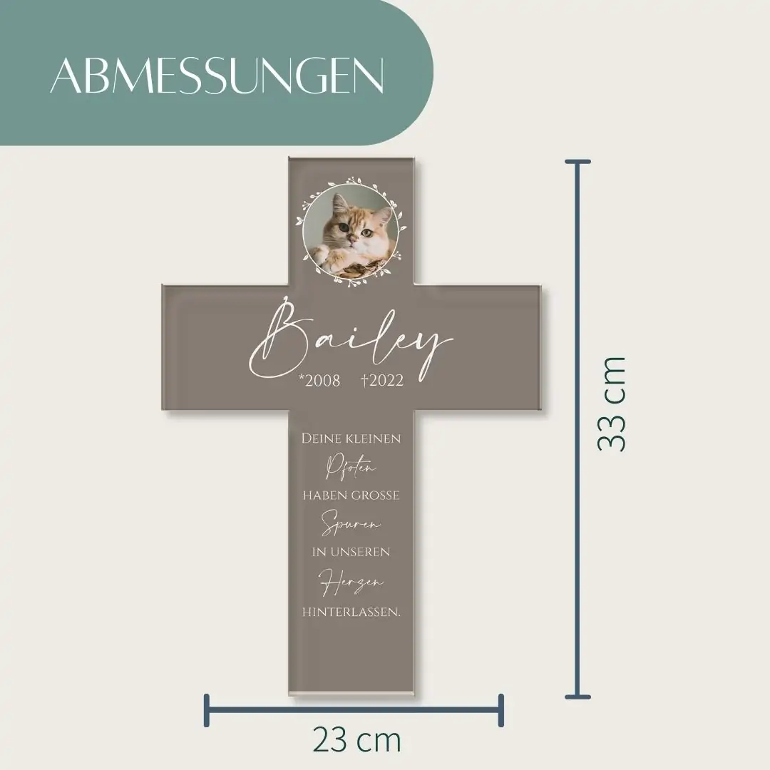 Grabkreuz für Tiere aus Acrylglas mit eigenem Foto und Kreuz Motiv – Bild 6