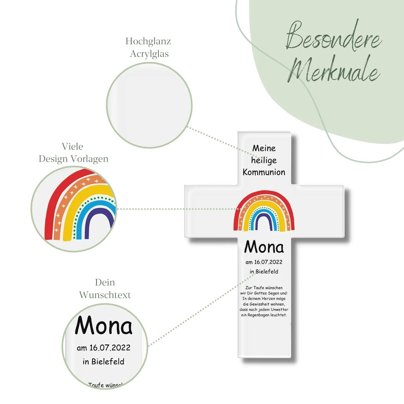 Individuelles Taufgeschenk mit Wunschtext ab 10,5×15 cm – Bild 5