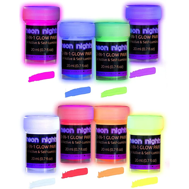 neon nights 2-IN-1 Nachleuchtende Glow Farben | Glow in The Dark Farbe