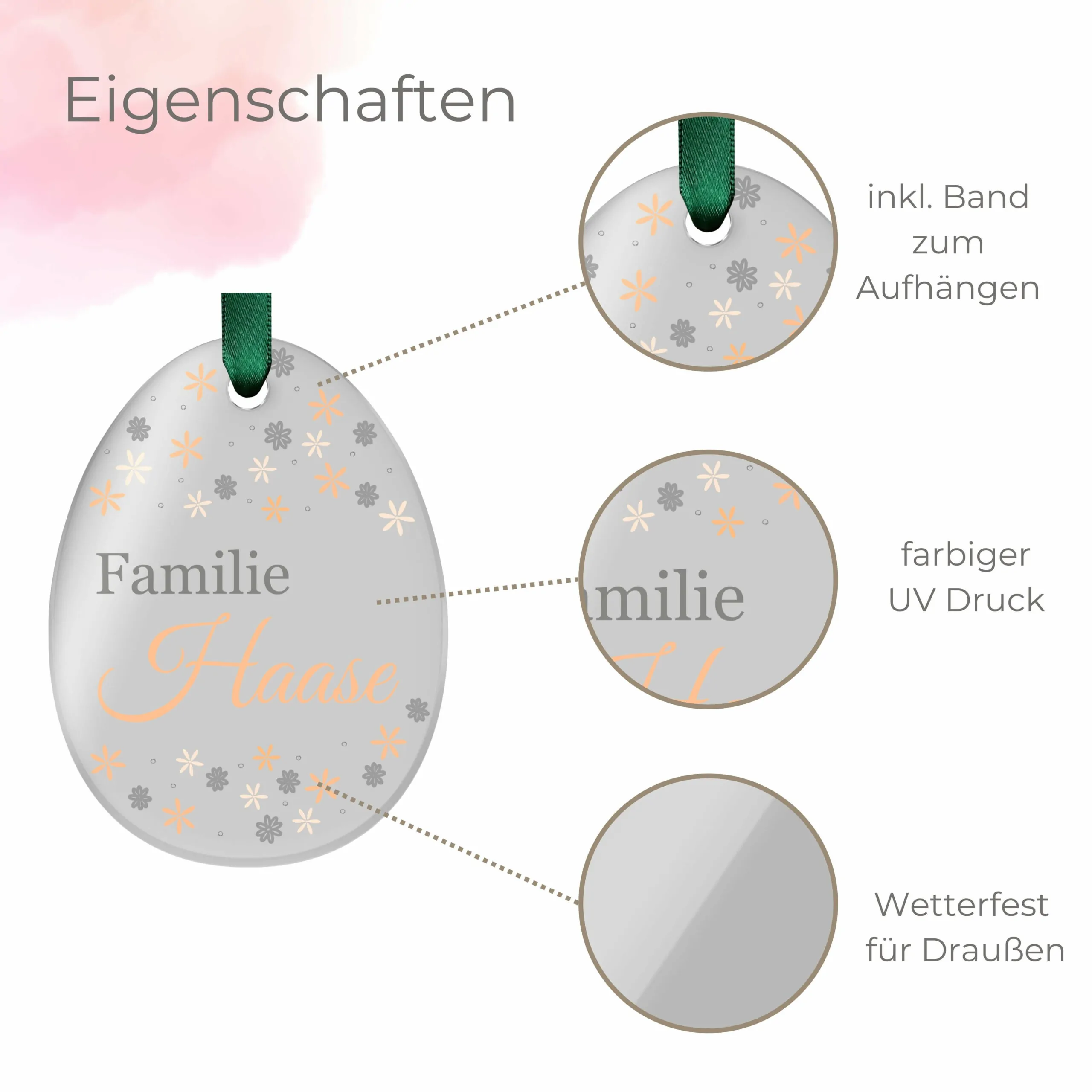 Personalisierte Osterdeko zum aufhängen ab 6×8 cm aus Acrylglas – Bild 4