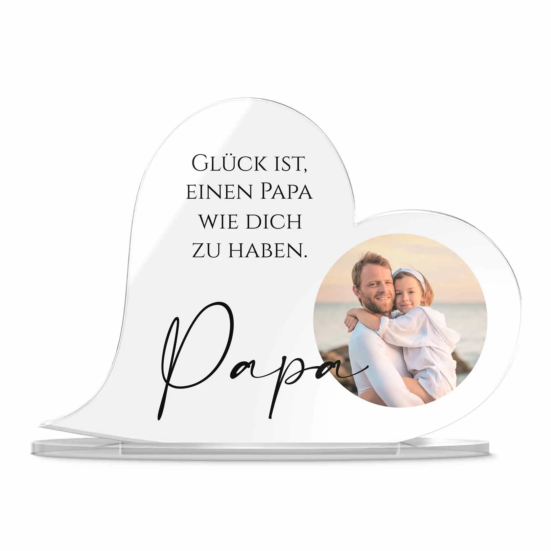 Acrylherz ab 18×13 cm mit eigenem Foto und Wunschtext Gestaltung