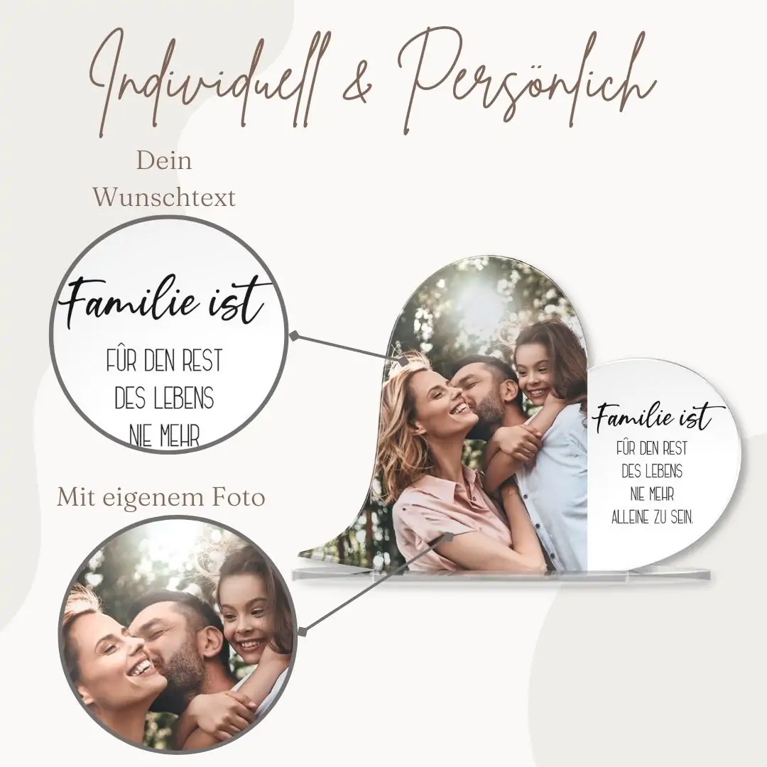 Tolle Erinnerung – Standherz aus Acrylglas mit individuellen Foto-Druck – Bild 3