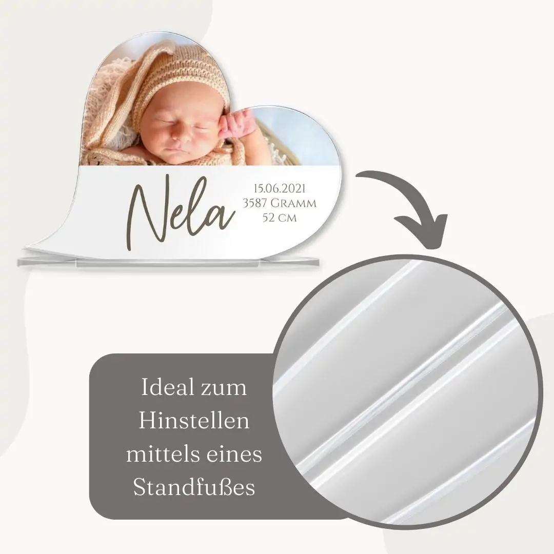 Acrylherz ab 18×13 cm mit eigenem Foto und Wunschtext Gestaltung – Bild 5