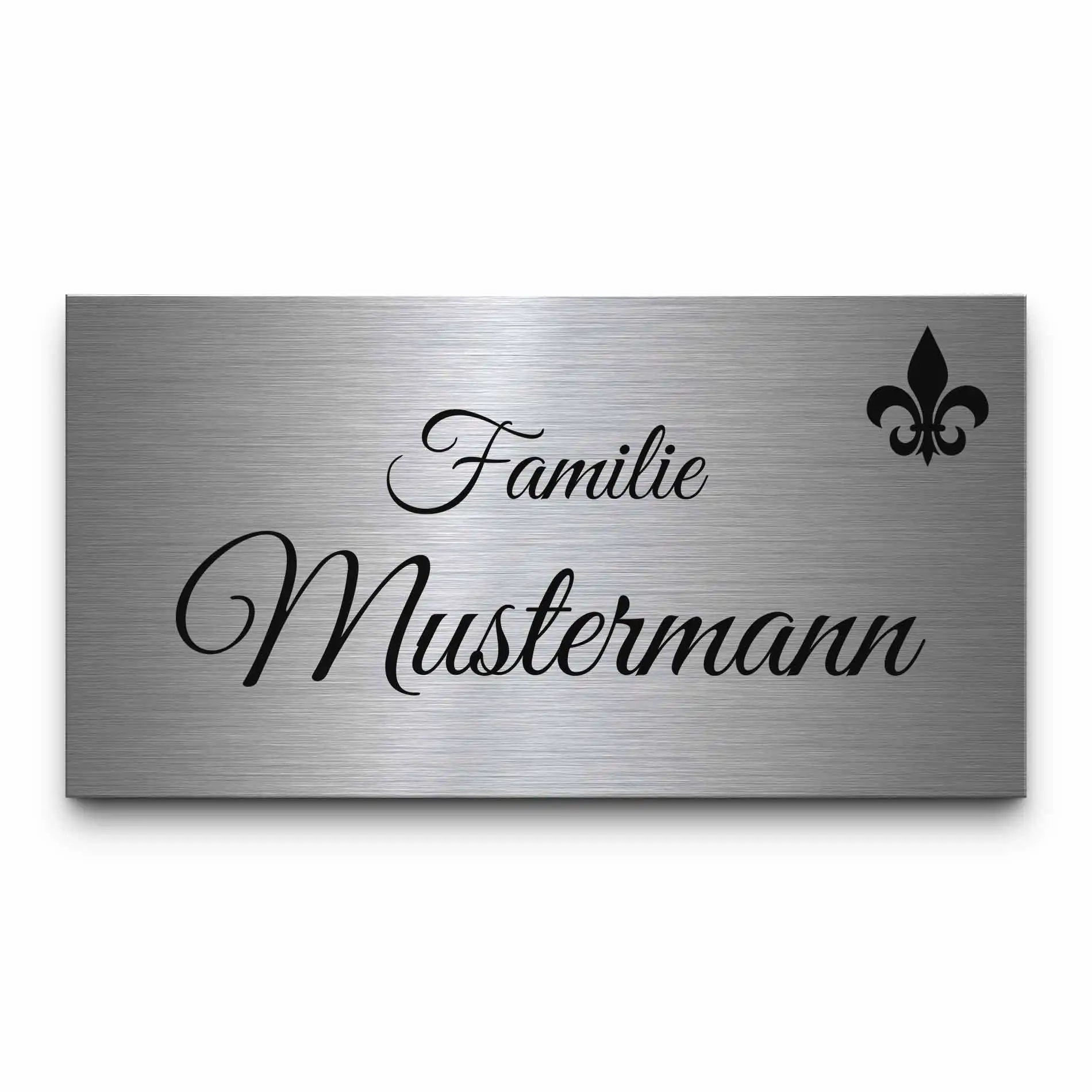 Wetterfestes Namensschild aus Edelstahl mit Gravur 23×12 cm