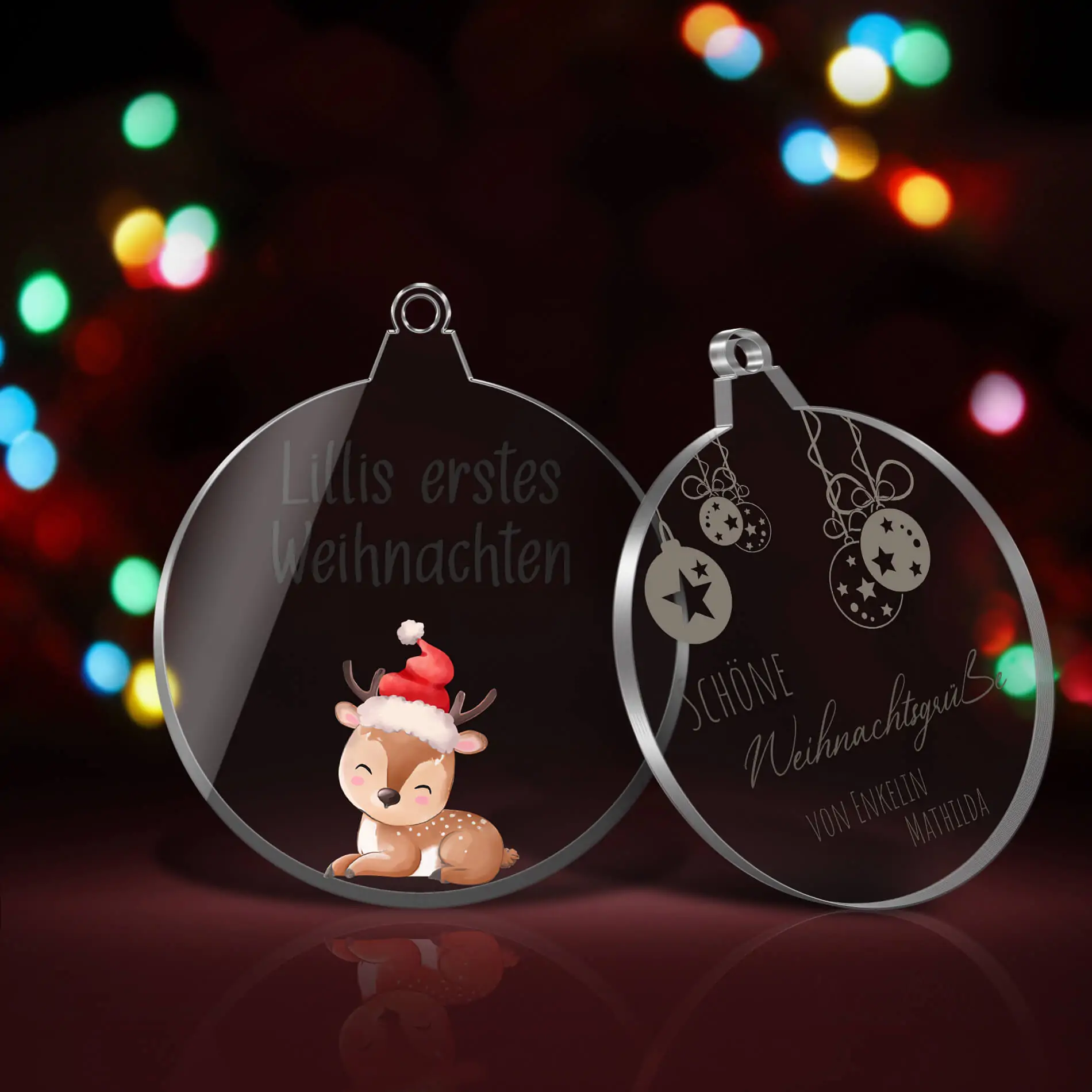 Individuelle Tannenbaumkugel mit niedlichen Designs und Deinem Text – Bild 5