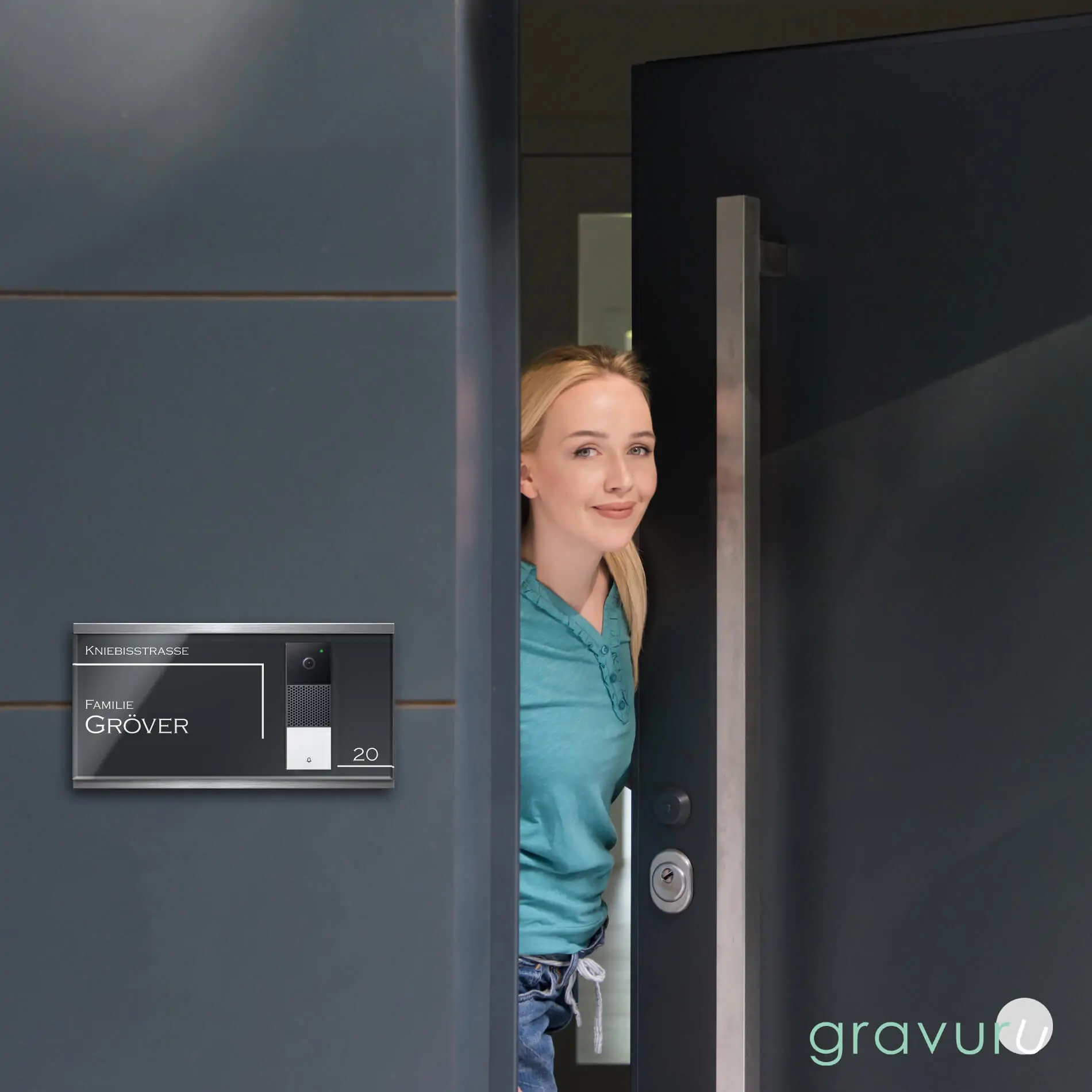 Hochwertige Klingel Platte für Deinen Namen kompatibel mit der Netatmo Funkklingel – Bild 2