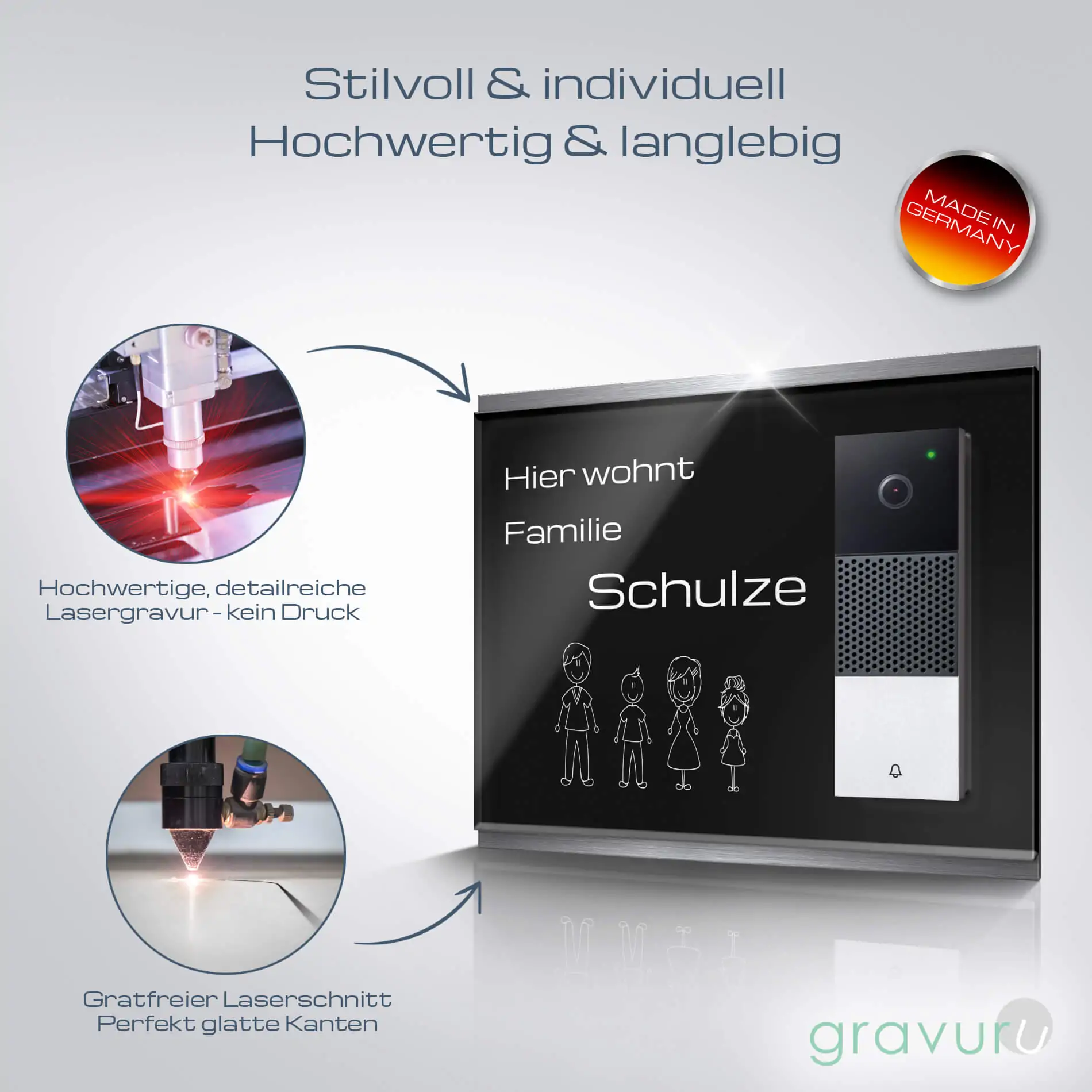 Hochwertige Klingel Platte für Deinen Namen kompatibel mit der Netatmo Funkklingel – Bild 4