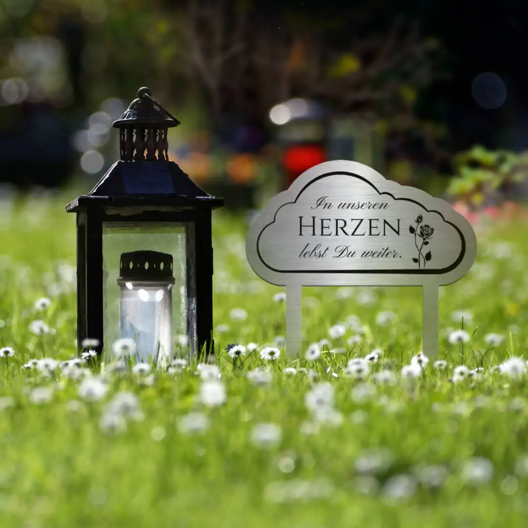 Grabstecker Wolke aus hochwertigem Edelstahl – Bild 5