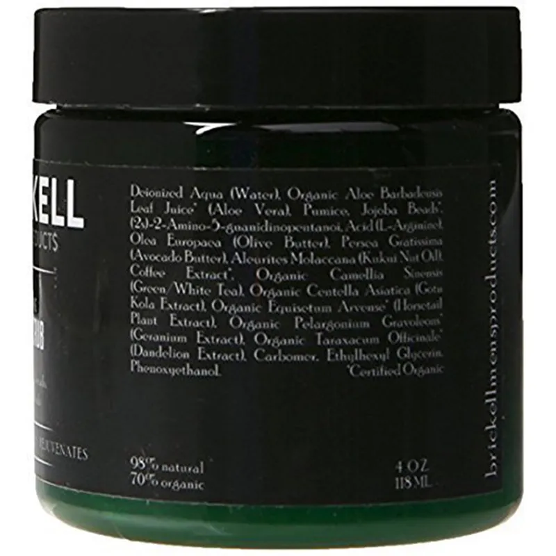 Brickell Men‘s Renewing Face Scrub – Natürliches und organisches Gesichtspeeling für Männer – Porentiefe Gesichtsreinigung mit Jojoba Perlen, Kaffee-Extrakt und Bimsstein – Bild 2